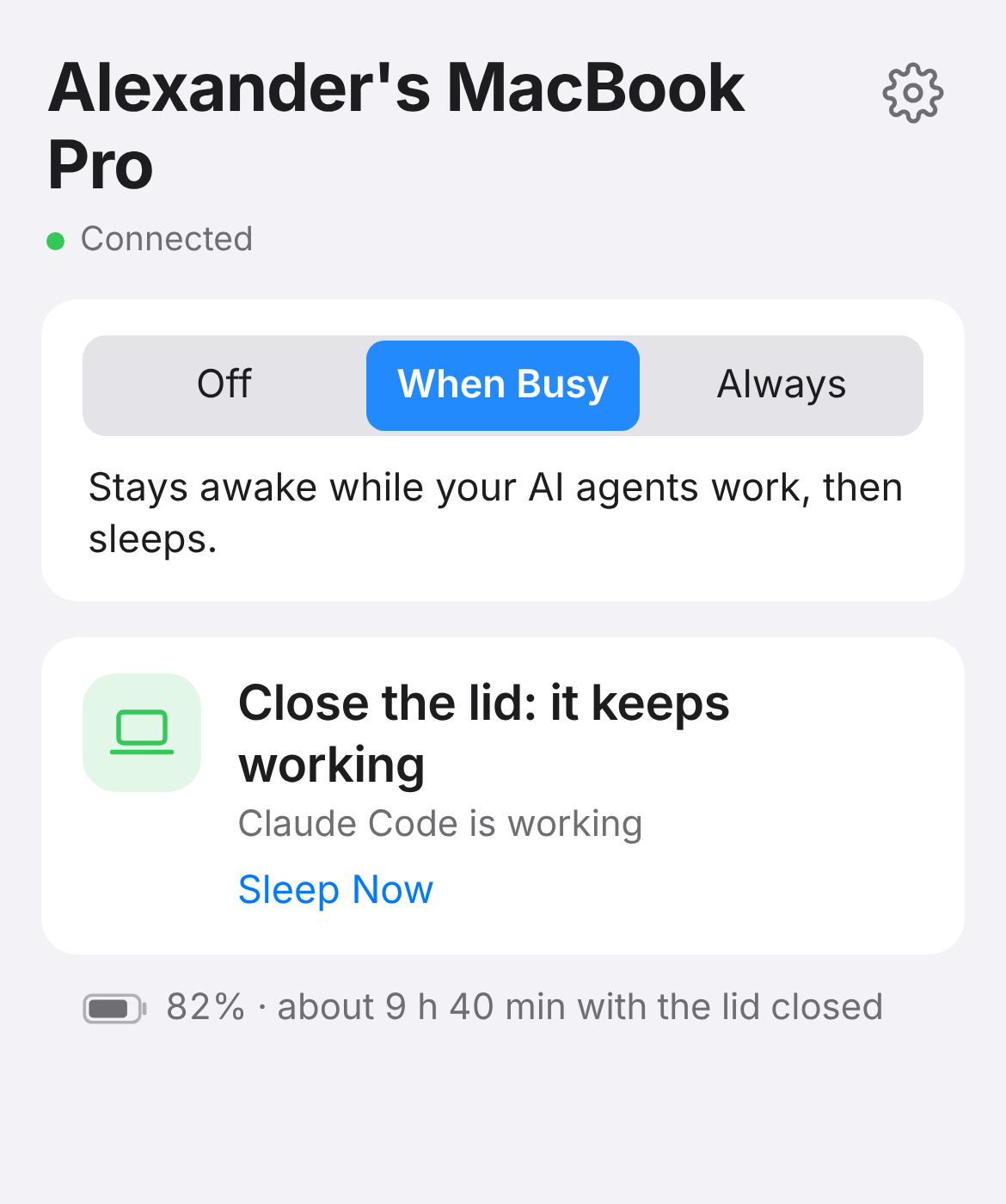 Ajar on a phone, showing the laptop is still working